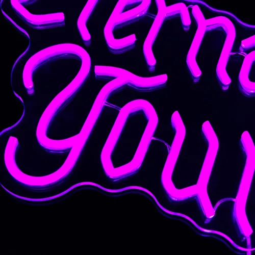 Miniatura 5 de Eternally Yours - Letrero de neón de estilo gótico, luz LED para decoración de pared, románticas luces de neón emo para dormitorio, estudio o bar