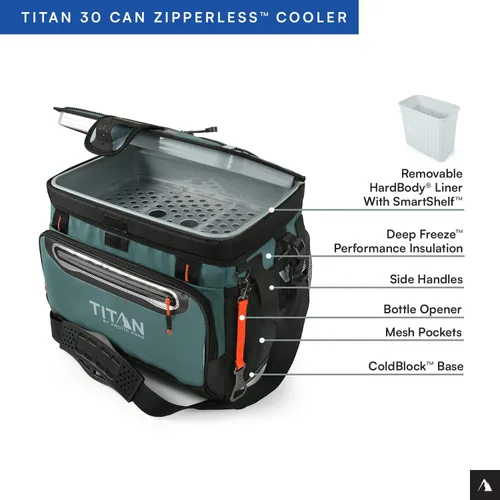 Miniatura 4 de Titan by Arctic Zone Deep Freeze Cooler - Enfriador de cuerpo duro sin cremallera, aislamiento de congelación profunda, forro de cuerpo duro