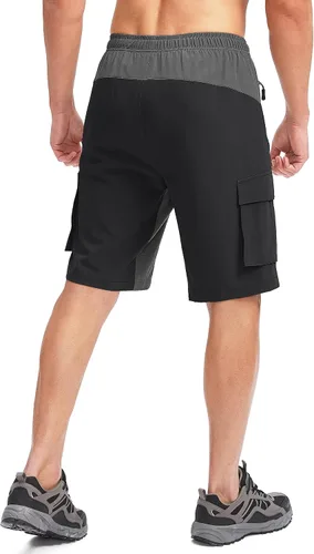 Miniatura 3 de Bikewa Pantalones cortos de ciclismo de montaña para hombre, con acolchado 3D, ajuste holgado, con bolsillos con cremallera