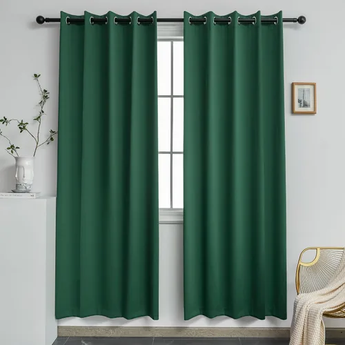 YGO - Cortinas verdes de 183 cm de ancho por 213 cm de largo para dormitorio - Cortinas opacas con ojales en la parte superior, extra anchas para