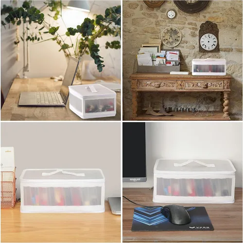Miniatura 3 de Gbivbe Bolsa de almacenamiento de fotos de 4 x 6 pulgadas, 10 cajas interiores grandes de almacenamiento de fotos para almacenar hasta 1000 fotos