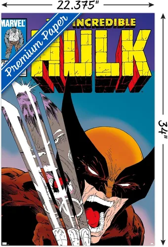 Miniatura 3 de Marvel Comics X-Men - Póster de pared de Wolverine Incredible Hulk #340, 34 pulgadas de largo x 22.4 pulgadas de ancho, versión premium sin marco