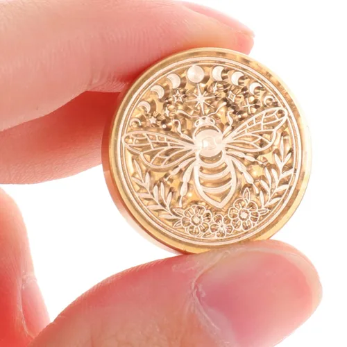 Miniatura 4 de SEWACC Cabeza de sello de cera de latón antiguo, cabeza de sello de cera de latón antiguo, cabeza de sello de sello 3D grabada profunda para sobres
