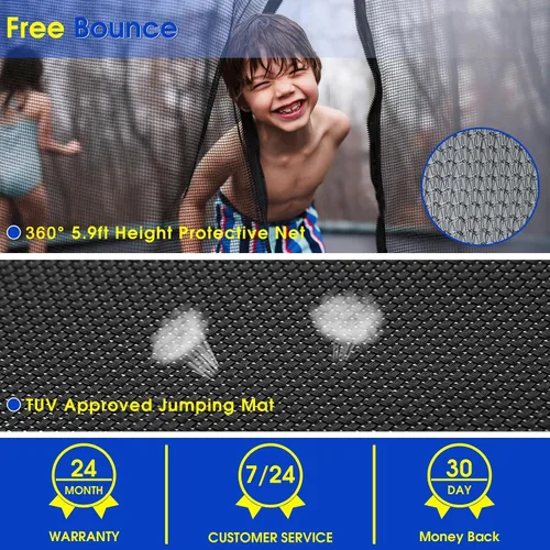 Miniatura 5 de SKYUP 2026 Upgraded 8 10 12 14 15 16FT 1500lbs Tranpoline for Kids and Adults, Recreational Tranpoline with Basketball Hoop, ASTM Approved