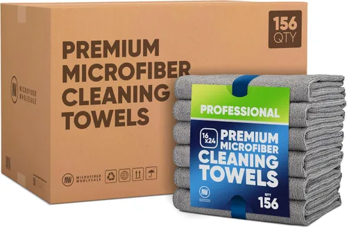 Miniatura 9 de Microfiber Wholesale Toallas de microfibra Pro Multi Surface de 16" x 24" Paquete de 6 (negro)