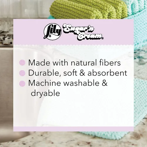 Miniatura 7 de Lily Sugar N Cream - Ovillos de hilo negro - 1 paquete de 14oz/400g - Algodón - #4 Mediano - 640 metros - Para tejer/croché