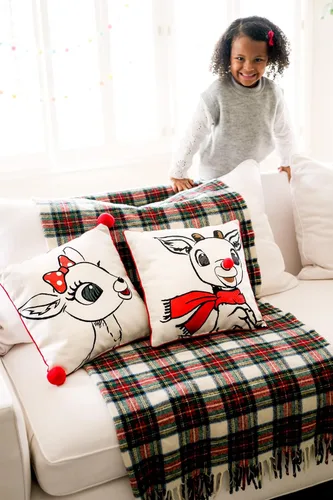 Miniatura 4 de DanDee Rudolph The Red-Nosed Reindeer Almohada decorativa coleccionable y oficial de 14 pulgadas Clarice, blanco