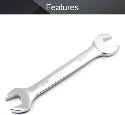 Miniatura 3 de Utoolmart Llave de extremo abierto doble de 0.630 in x 0.709 in métrica, herramienta de reparación de llave de 6.890 in de longitud, CR-V, pulido