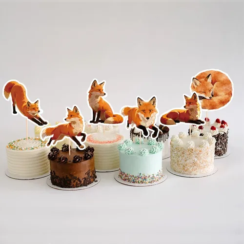 Miniatura 6 de 48 Pcs Fox Cupcake Toppers - Woodland Animal Cake Picks for Woodland Animal-Themed Baby Shower Birthday Party Table Decorations Supplies