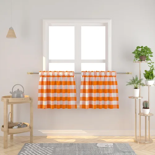 Miniatura 190 de Cenefas de cortina para ventana de 16 pulgadas de largo, 2 paneles de cuadros búfalo, cortinas pequeñas con bolsillo para barra, estilo clásico