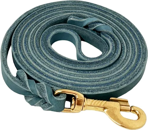 Miniatura 12 de LWBMG Correa de cuero para perro de 8 x 3/4 pulgadas, correas de perro para perros grandes, resistentes, fuertes y suaves, hechas a mano, trenzadas