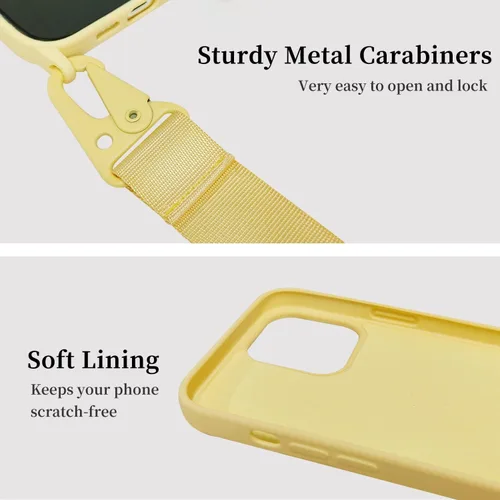 Miniatura 4 de Funda compatible con iPhone 13 con correa, funda cruzada para iPhone con cordón, ajustable, a prueba de golpes, protección contra caídas, funda