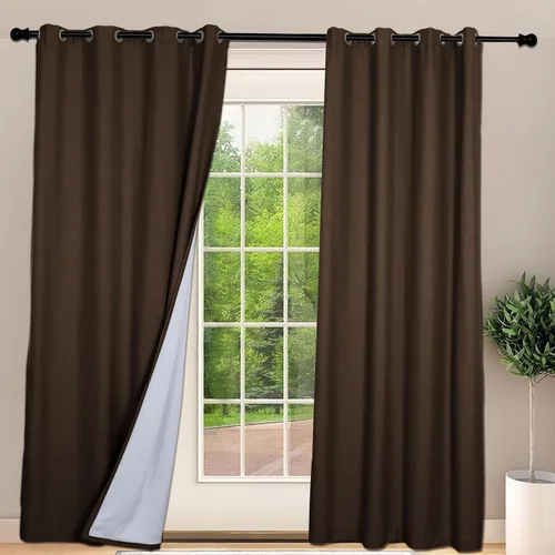 Miniatura 42 de Frelement Cortinas opacas extralargas de 108 pulgadas de largo, para sala de estar, cortinas de lino con bloqueo de luz, cortinas con aislamiento
