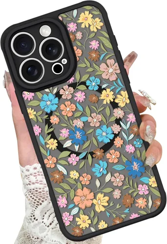 Miniatura 63 de KANGHAR - Funda para iPhone 11 [Compatible con Magsafe] Patrón estampado de leopardo Lindo guepardo Funda protectora magnética para niñas, mujeres
