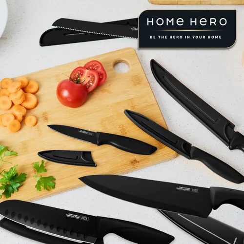 Miniatura 8 de Home Hero Juego de cuchillos de acero inoxidable de alto carbono, juego de cuchillos de chef, corte de precisión y versatilidad, cuchillas