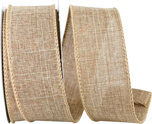 Miniatura 25 de Cinta Reliant Ribbon 92573W-031-09K para borde con alambre Everyday Linen Value, 1-1/2 pulgadas x 50 yardas, color negro