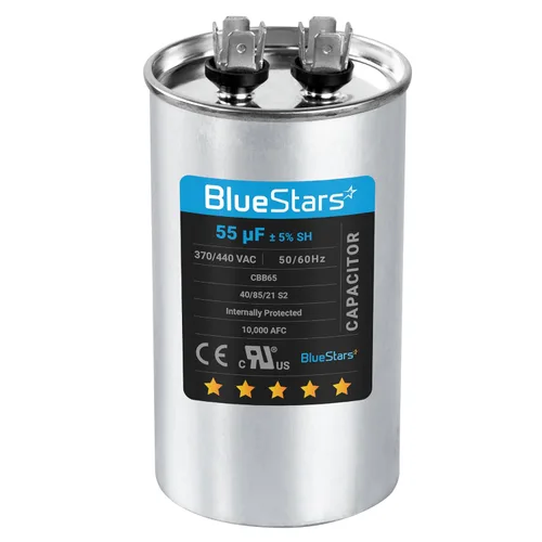 Miniatura 42 de [Listado UL] BlueStars 10 uF ± 5% MFD 370/440V CBB65 CBB65A Pieza de Repuesto de Capacitor de Arranque y Funcionamiento Ovalado - Capacitores