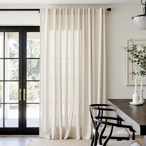 Miniatura 34 de JINCHAN Cortinas de lino de 108 pulgadas de largo, juego de 2 paneles, cortinas de ventana para sala de estar y dormitorio, cortinas