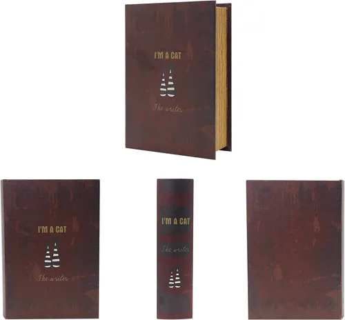 Miniatura 2 de PACOLO Cajas de Libros Decorativas, Cubierta de Madera Sintética para Almacenamiento Oculto de Joyas, Dinero y Efectivo (Soy un gato)