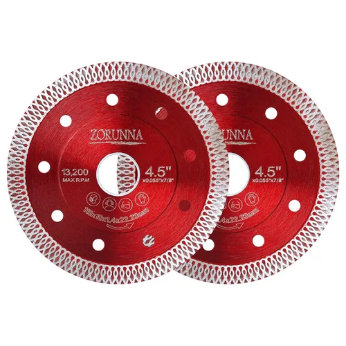 Miniatura 9 de ZORUNNA Hoja de diamante de 4 pulgadas para amoladora angular, hoja de sierra de azulejos súper fina para corte suave, 2 cuchillas de corte