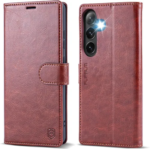 Miniatura 11 de FLIPALM Funda con cartera para Samsung Galaxy S25 FE, soporte para tarjeta de crédito con bloqueo RFID, cubierta protectora a prueba de golpes