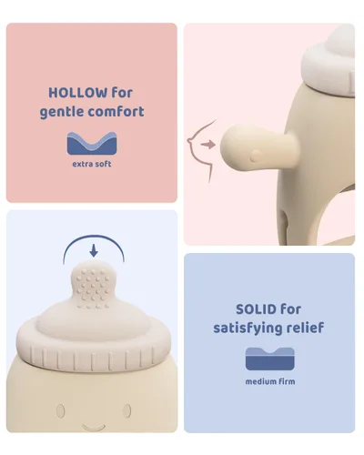 Miniatura 4 de ChooKaChoo Paquete de 2 juguetes de dentición para bebés durante más de 3 meses, guantes de dentición de silicona de grado alimenticio, mordedores