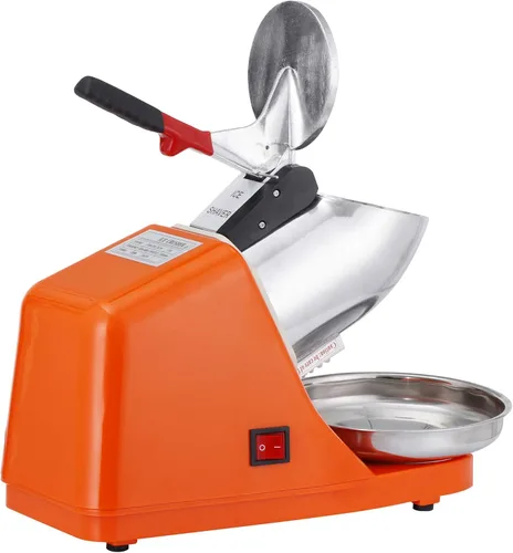 Miniatura 7 de SUPER DEAL Máquina de afeitar de hielo eléctrica de 300 W mejorada para hacer cono de nieve, 200 libras (naranja)