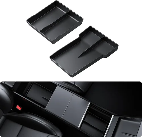 Miniatura 11 de BASENOR Bandeja Organizadora de Consola Central Inferior Tesla Model S Model X 2022-2026, Compartimento de Inserción Debajo del Portavasos