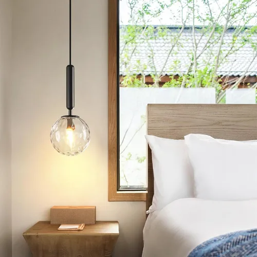 Miniatura 2 de Lámpara Colgante Negra Moderna Accesorio de Luz Colgante para Isla de Cocina de Mediados de Siglo con Lámpara Colgante de Globo Iluminación Colgante