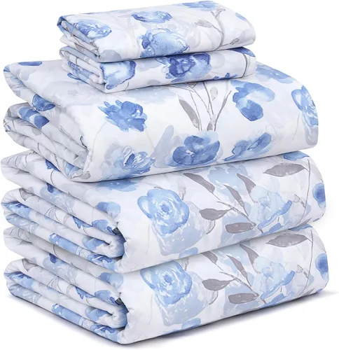 Miniatura 135 de RUVANTI Juego de sábanas divididas tamaño King de 100 % algodón para cama ajustable, 5 piezas, ropa de cama de tejido de percal suave y Guisante