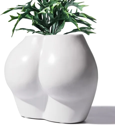 Bonita maceta con forma de cuerpo, divertidas macetas de resina para interiores con orificio de drenaje para plantas de interior, suculentas, planta