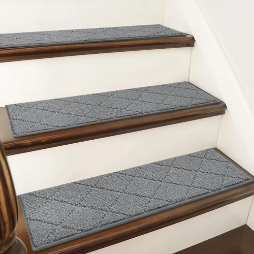 Miniatura 20 de COSY HOMEER - Alfombra antideslizante para esquinas de peldaños interiores, alfombras de escaleras para despegues resistentes al deslizamiento