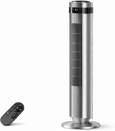 Miniatura 12 de Ventilador de torre para dormitorio, ventilador oscilante sin aspas con control remoto, 5 velocidades, 4 modos, ventilador silencioso de 28 dB, alta