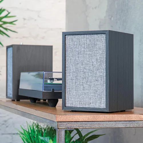 Miniatura 5 de Crosley S200A-BK 4" Altavoces estéreo activos con alimentación Bluetooth, conexiones ópticas, USB y Aux, negro