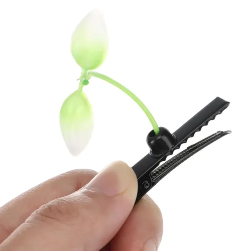 Miniatura 5 de Housoutil 50 horquillas para el cabello con brotes de frijoles, brotes de plantas verdes para decoración de fiestas, accesorios de fotografía