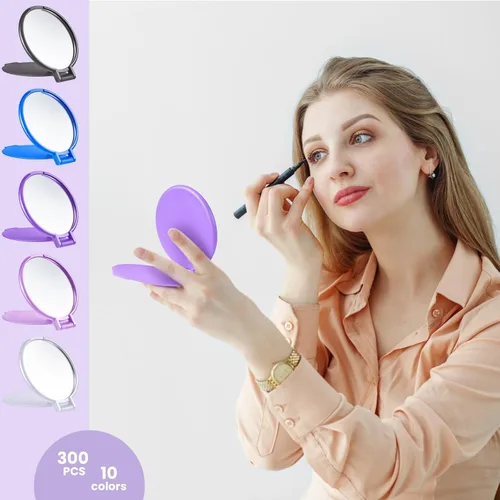Miniatura 5 de Thyle 300 piezas de espejo compacto a granel, mini espejo de maquillaje redondo plegable para bolso, pequeño, portátil, cosméticos, regalos