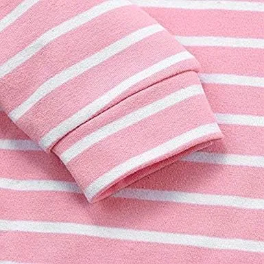 Miniatura 6 de Ritatte Toddler Girl Fall Outfits Striped Hoodie Pants 2PCS Sweatsuit Set Kids Baby Winter Clothes Jogging Suits for 2-6Y