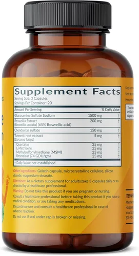 Miniatura 2 de Futurebiotics Glucosamina, condroitina, cúrcuma y MSM fórmula avanzada para articulaciones, apoya articulaciones saludables y movilidad, sin OMG, 60