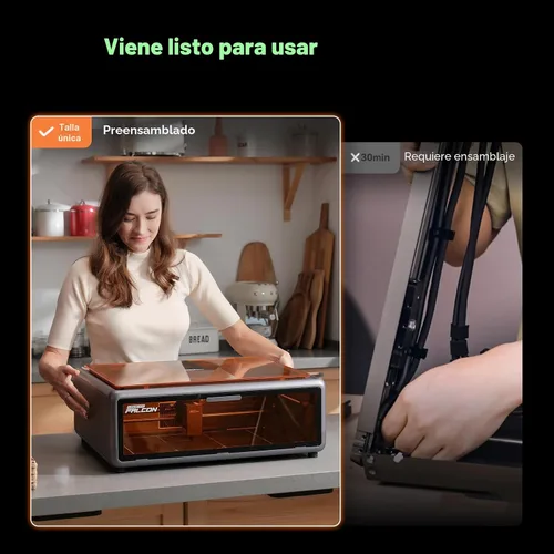 Miniatura 6 de Creality Falcon A1 - Grabadora láser de 10 W, salida potente de 80 W, totalmente cerrada, velocidad de 600 mm/s, posicionamiento automático