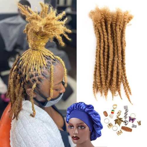 Miniatura 9 de Extensiones de cabello humano texturizado con extremos rizados, extensiones de cabello humano completamente hechas a mano para mujeres/hombres, se