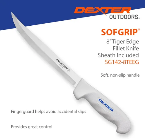 Miniatura 6 de Dexter Outdoors Cuchillo festoneado SOFGRIP Tiger Edge de 8 pulgadas Incluye protector de filo