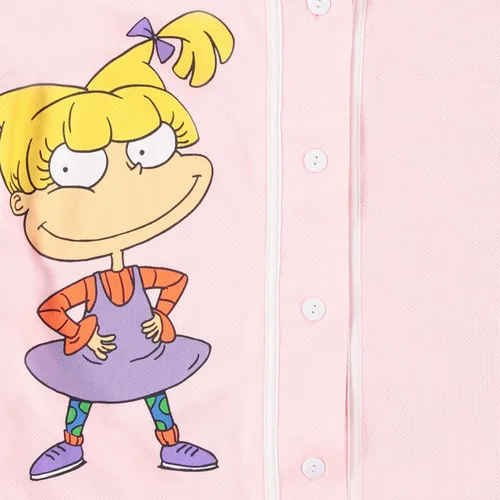 Miniatura 3 de Nickelodeon Camiseta de moda para mujer de los 90 Rugrats, Angelica y Chuckie Mesh Baseball Jersey