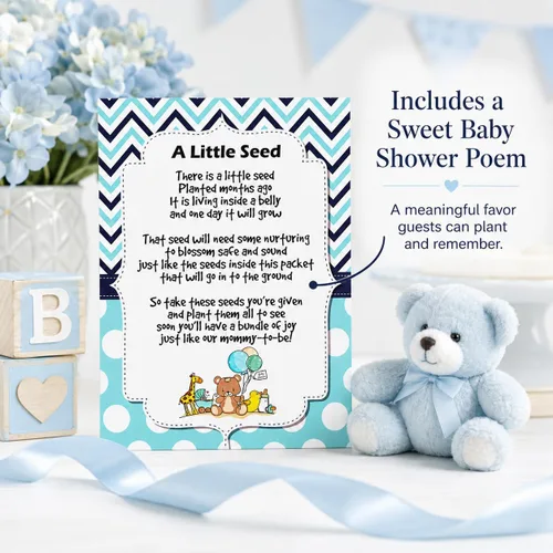 Miniatura 6 de CHOOBLY Recuerdos de baby shower de niño para invitados 20 paquetes de semillas de flores silvestres Prellenados Mezcla de semillas de ramo