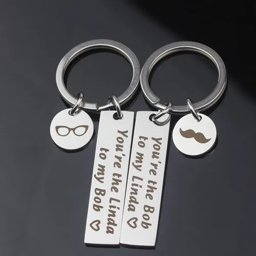 Miniatura 3 de RLZRWAI Juego de llaves de pareja inspirado en Burgers Youre the Linda to my Bob regalo del día de San Valentín