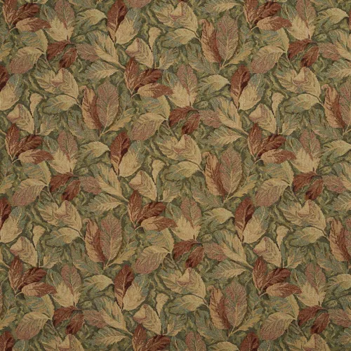 Tela de tapicería de tapiz de hojas florales burdeos y verdes por The Yard - SKU: Eden Sherwood