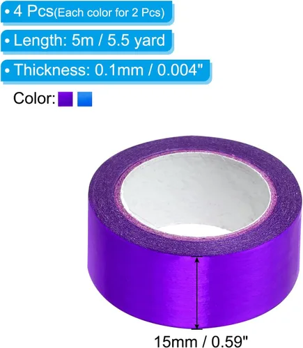 Miniatura 2 de PATIKIL Cinta adhesiva metálica Washi de 0.591 in x 16.4 ft, 4 unidades de papel de arte para espejo, autoadhesivas, para bricolaje, manualidades