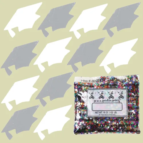 Miniatura 184 de Confetti Grad Cap Negro, Azul Marino Combo - 2 bolsas de media onza (1 oz)