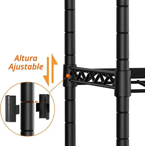 Miniatura 5 de Soywey Estantes de Almacenamiento Ajustables de Servicio Pesado de 3 Estantes, 36" An x 14" Pr x 35.8" Al, Organizador de Rejilla Metálica
