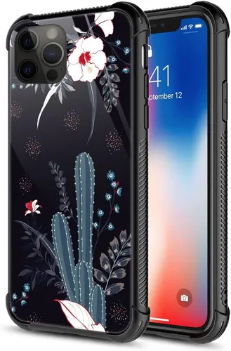 Miniatura 9 de ZHEGAILIAN Funda compatible con iPhone 12/12 Pro, funda de invasión de vaca alienígena OVNI, parte trasera de vidrio templado + funda protectora