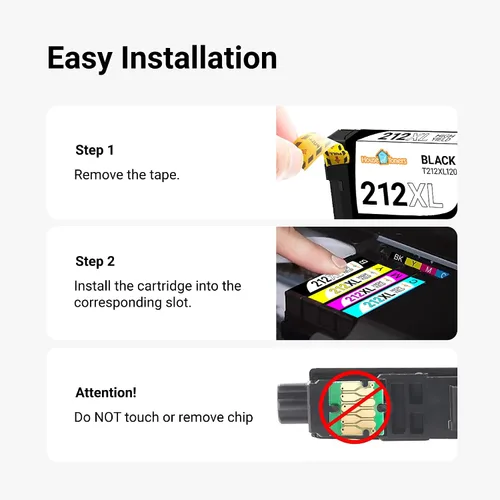 Miniatura 7 de Houseoftoners Cartuchos de tinta remanufacturados para Epson 212XL, repuesto de alto rendimiento para Epson 212XL Workforce WF-2830, WF-2850
